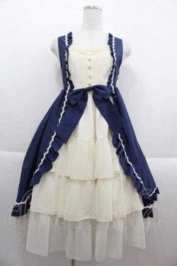 画像1: ALICE and the PIRATES / ドロシーさんのベビードールジャンパースカート  ネイビーＸアイボリー I-25-09-13-070-PA-OP-HD-ZI