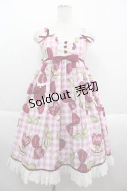 画像1: Pretty Rock Baby / チェリー&ギンガム柄キャミワンピース  ピンク I-25-09-13-074-LO-OP-HD-ZI