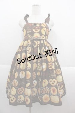 画像1: Baby Ball Lolita(海外ロリータブランド) / Butter Cookiesジャンパースカート S ブラウン I-25-09-13-075-LO-OP-HD-ZI