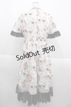 画像2: Q-pot. / プードルケーキベルスリーブドレス  白Ｘ黒 I-25-09-13-084-QP-OP-HD-ZI