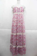 LIZ LISA / フラワー総柄キャミロングワンピース  ピンクＸ青Ｘ白 I-25-09-13-085-LO-OP-HD-ZT057