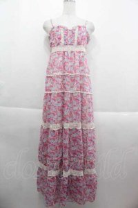 LIZ LISA / フラワー総柄キャミロングワンピース  ピンクＸ青Ｘ白 I-25-09-13-085-LO-OP-HD-ZT057