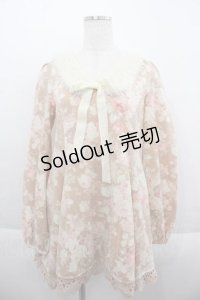 LIZ LISA / ファー襟フラワープリントミニワンピース  ブラウンＸアイボリー I-25-09-13-086-LO-OP-HD-ZT197