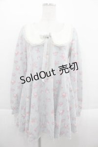 LIZ LISA / ローズフラワープリントミニワンピース  サックスＸピンクＸ白 I-25-09-13-087-LO-OP-HD-ZT057