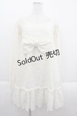 画像1: LIZ LISA / レースニットオフショルミニワンピース  アイボリー I-25-09-13-088-LO-OP-HD-ZI