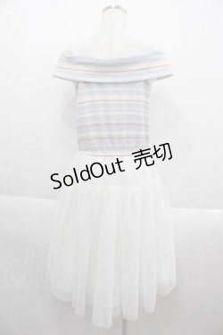 画像2: 【SALE】LIZ LISA / ボーダー切り替えチュールノースリーブワンピース  サックスＸ白 I-25-09-13-089-LO-OP-HD-ZT071