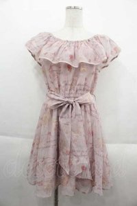 LIZ LISA / バレリーナプリントオフショルワンピース  ピンク I-25-09-13-090-LO-OP-HD-ZT071