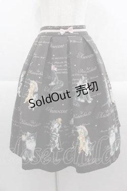 画像1: Innocent World / アンティークキャットスカート L ショコラ×ピンク I-25-09-13-100-IW-SK-HD-ZI