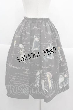 画像2: Innocent World / アンティークキャットスカート L ショコラ×ピンク I-25-09-13-100-IW-SK-HD-ZI