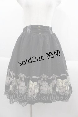 画像1: axes femme / プレゼントBOX柄ミドルスカート M ブラック I-25-09-13-101-AX-SK-HD-ZI