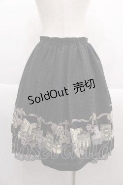 画像2: axes femme / プレゼントBOX柄ミドルスカート M ブラック I-25-09-13-101-AX-SK-HD-ZI