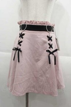 画像1: DearMyLove / ハートバックルレースアップスカート L ピンクＸ黒 I-25-09-13-104-EL-SK-HD-ZI