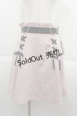 画像1: DearMyLove / ハートバックルレースアップスカート L ピンクX黒 I-25-09-13-104-EL-SK-HD-ZI