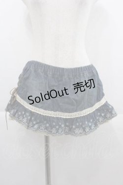 画像1: LIZ LISA / 裾フラワー刺繍デニムスカパン  デニムＸ白 I-25-09-13-115-LO-PA-HD-ZI