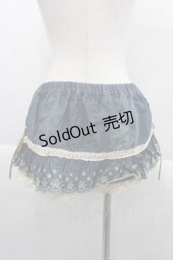 画像2: LIZ LISA / 裾フラワー刺繍デニムスカパン  デニムＸ白 I-25-09-13-115-LO-PA-HD-ZI