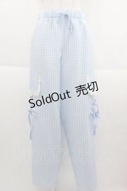 画像1: MILK / ギンガムカーゴパンツ  サックス I-25-09-13-118-ML-PA-HD-ZI