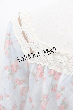 画像3: LIZ LISA / はしごレースリボンローズブーケプリントトップス  サックスＸピンク I-25-09-13-013-LO-TO-HD-ZI