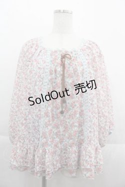 画像1: LIZ LISA / フラワーレーストップス  サックスXピンク I-25-09-13-015-LO-TO-HD-ZT205