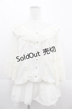 画像1: LIZ LISA / 後ろ編み上げブラウス  アイボリー I-25-09-13-017-LO-BL-HD-ZI