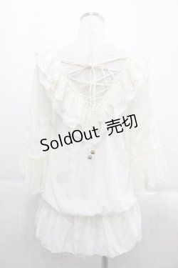 画像2: LIZ LISA / 後ろ編み上げブラウス  アイボリー I-25-09-13-017-LO-BL-HD-ZI