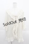 【SALE】LIZ LISA / チュール半袖カーディガン  ベージュＸ白 I-25-09-13-021-LO-TO-HD-ZT197