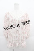 LIZ LISA / フラワーレース半袖ブラウス  ピンク I-25-09-13-022-LO-BL-HD-ZT205