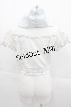 画像2: LIZ LISA / フード半袖デニム風ジャケット  サックス I-25-09-13-024-LO-TO-HD-ZT071