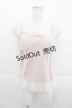 画像1: LIZ LISA / ドットチュールキャミ  ピンク I-25-09-13-025-LO-TO-HD-ZT057