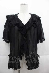 PINK HOUSE / すずらん刺繍シフォンジョーゼットブラウス  ブラック I-25-09-13-038-LO-TO-HD-ZT193