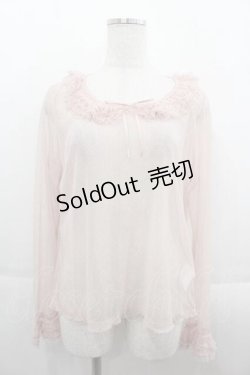 画像1: PINK HOUSE / ドットチュールブラウス  ピンク I-25-09-13-041-LO-BL-HD-ZI