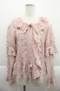 PINK HOUSE / ローンフリルオーバーブラウス  ピンク I-25-09-15-001-LO-BL-HD-ZI