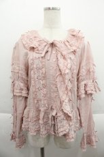 画像1: PINK HOUSE / ローンフリルオーバーブラウス  ピンク I-25-09-15-001-LO-BL-HD-ZI (1)