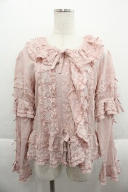 画像1: PINK HOUSE / ローンフリルオーバーブラウス  ピンク I-25-09-15-001-LO-BL-HD-ZI