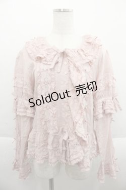 画像1: PINK HOUSE / ローンフリルオーバーブラウス  ピンク I-25-09-15-001-LO-BL-HD-ZI