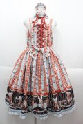 metamorphose / 【プラスサイズ】Happy Seving Time ジャンパースカート＋ヘッドドレスセット プラスサイズ サックスアカ I-25-09-15-047-ME-OP-HD-ZI