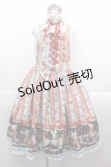 metamorphose / 【プラスサイズ】Happy Seving Time ジャンパースカート＋ヘッドドレスセット プラスサイズ サックスアカ I-25-09-15-047-ME-OP-HD-ZI