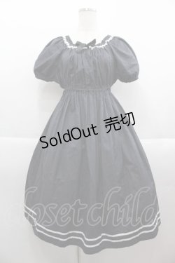 画像1: Physical Drop / リボン半袖ワンピース  黒X白 I-25-09-15-052-LO-OP-HD-ZI