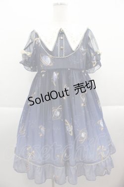 画像1: To Alice / プラネタリウム刺繍入り半袖ワンピース M ネイビー I-25-09-15-056-LO-OP-HD-ZI