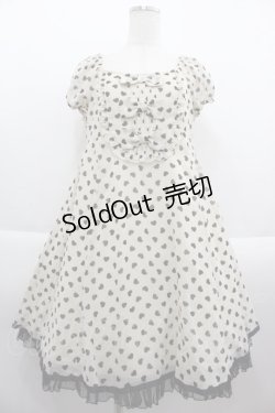 画像1: Emily Temple cute / ハート柄半袖ワンピース  ベージュ I-25-09-15-060-ET-OP-HD-ZI