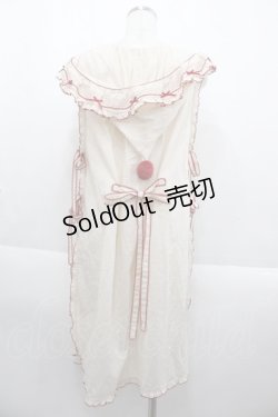 画像2: PINK HOUSE / ウィンターフォレストトリート刺繍タブリエ  赤Xアイボリー I-25-09-15-062-LO-OP-HD-ZI