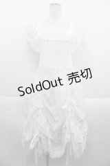 PINK HOUSE / ローズレース使いローンエプロンドレス  白 I-25-09-15-063-LO-OP-HD-ZI