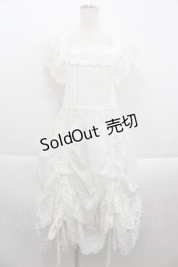 画像1: PINK HOUSE / ローズレース使いローンエプロンドレス  白 I-25-09-15-063-LO-OP-HD-ZI
