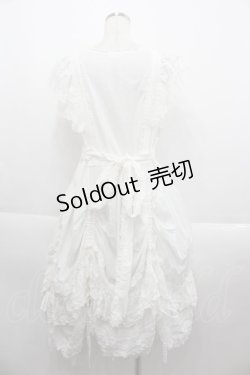 画像2: PINK HOUSE / ローズレース使いローンエプロンドレス  白 I-25-09-15-063-LO-OP-HD-ZI