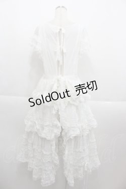 画像2: PINK HOUSE / ローズ刺繍使いタブリエドレス  白 I-25-09-15-064-LO-OP-HD-ZI