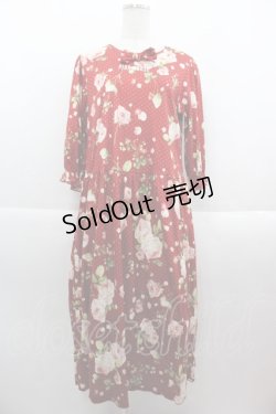 画像1: PINK HOUSE / ローズカットソーワンピース  赤 I-25-09-15-066-LO-OP-HD-ZI