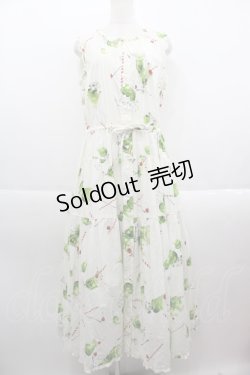 画像1: PINK HOUSE / クリームソーダプリントノースリーブワンピース  白 I-25-09-15-067-LO-OP-HD-ZI
