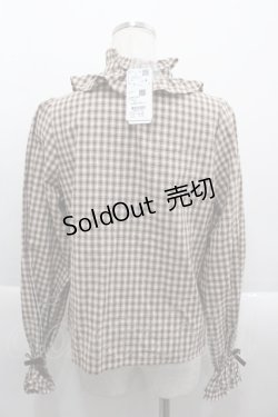 画像2: axes femme Kawaii / チェック柄ブラウス M 茶 I-25-09-15-008-AX-BL-HD-ZI