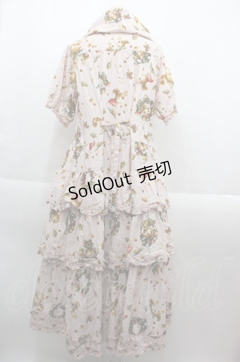 画像2: PINK HOUSE / ウィンターフォレストトリートプリントワンピース  ピンク I-25-09-15-069-LO-OP-HD-ZI (2)