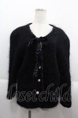 INGEBORG / パールボタンニットカーディガン  黒Ｘ白Ｘゴールド I-25-09-15-009-LO-TO-HD-ZI