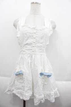 画像1: BABY,THE STARS SHINE BRIGHT / リボンポケットエプロン  白Ｘサックス I-25-09-15-081-BA-ZA-HD-ZI